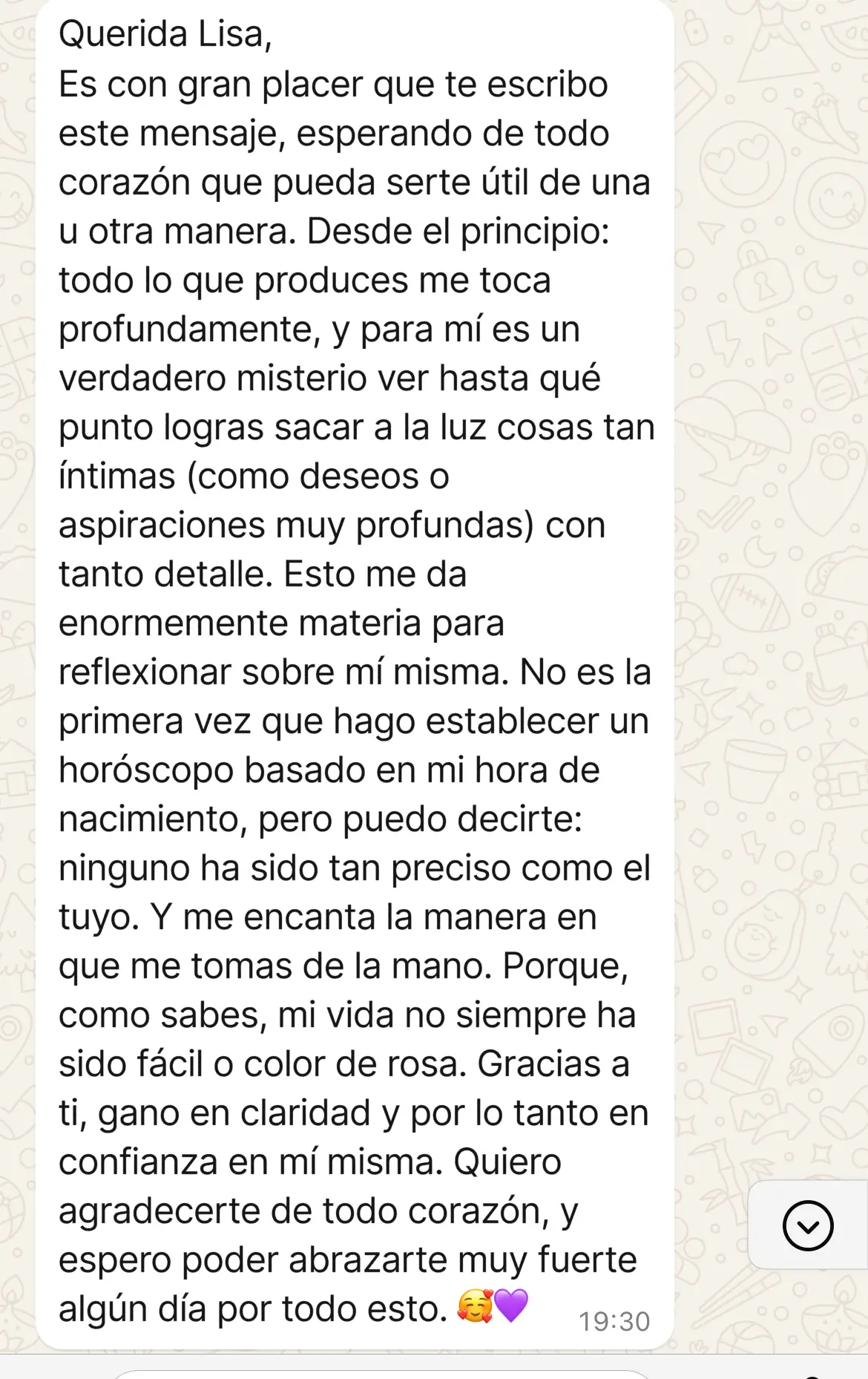 Lo que mis clientas dicen sobre mi trabajo: 9